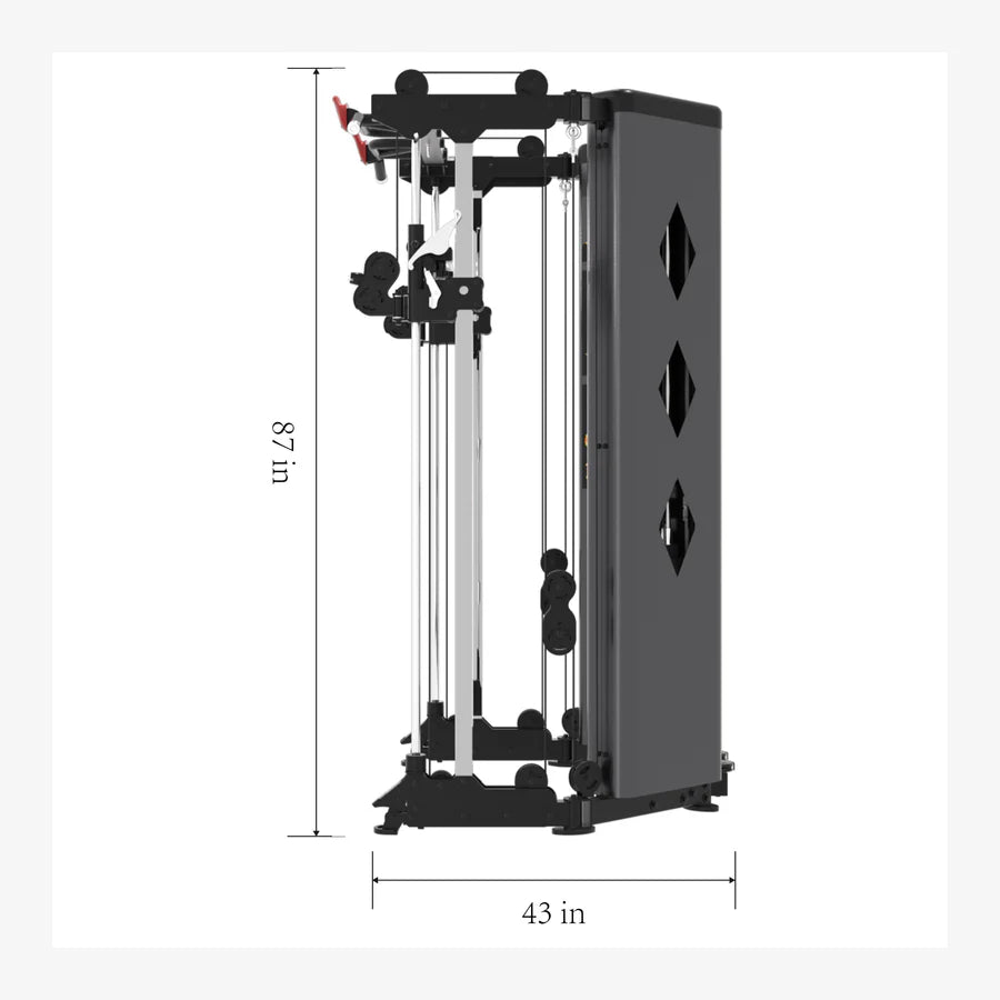 Altas Folding Smith Machine dimensions, perfect for home gym in Vancouver. Train effectively with compact gym equipment.