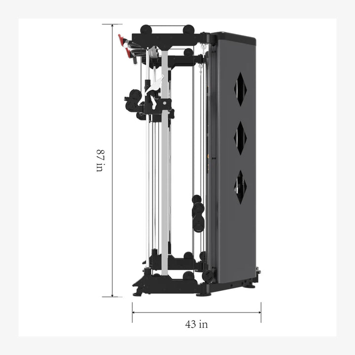 Altas Folding Smith Machine dimensions, perfect for home gym in Vancouver. Train effectively with compact gym equipment.