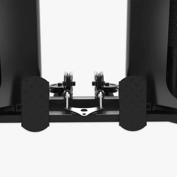 Close-up of Altas Folding Smith Machine pulley system, perfect for home gym and weightlifting equipment in Vancouver.