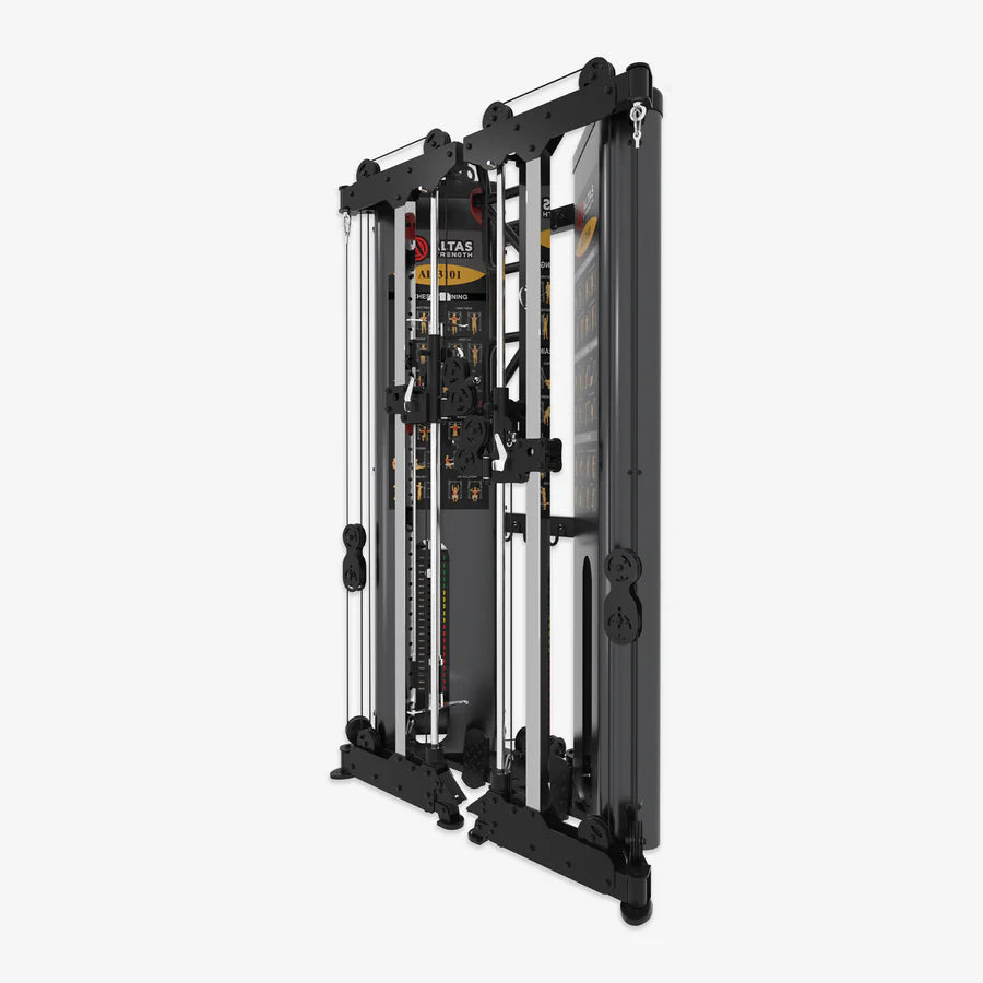Shop the Altas Folding Smith Machine for compact home gym use in Vancouver. Ideal for weightlifting and functional training!