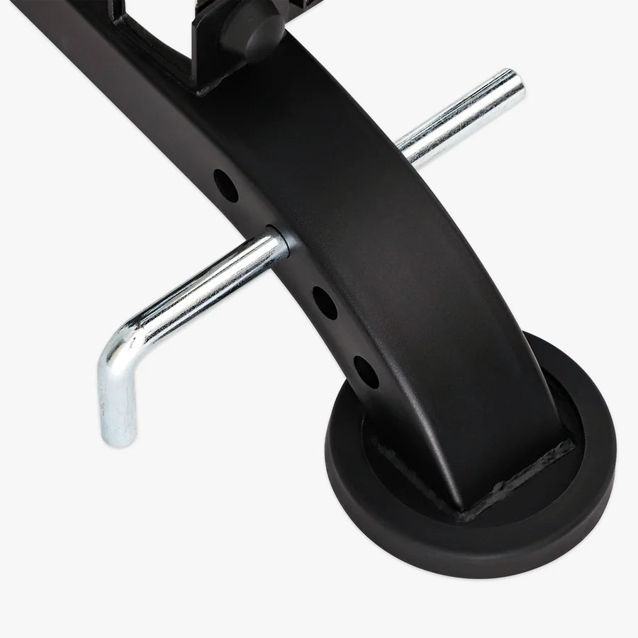 Detail of Altas Strength Smith Machine base, showcasing durable materials and sturdy construction for home gym functionality in Vancouver.