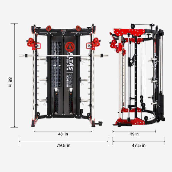 Altas Strength Smith Machine dimensions for home gym and commercial fitness in Vancouver, showcasing versatile strength training options.