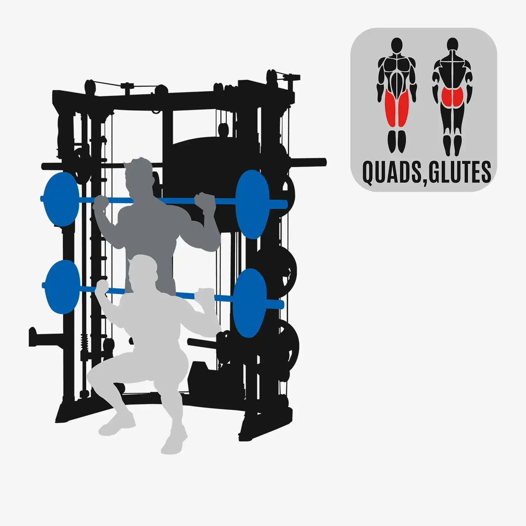 Train quads and glutes with the Altas Strength Smith Machine AL-3059 for your home gym in Vancouver.