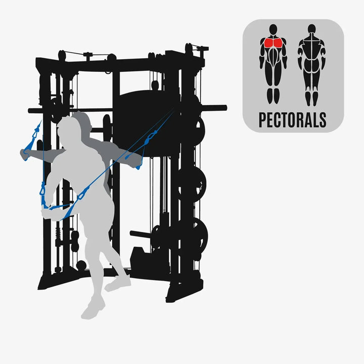Build pectoral strength with the Altas Strength Smith Machine AL-3059 at our Vancouver fitness store.