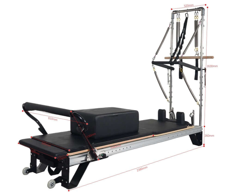 Shop the Aluminum Alloy Pilates Reformer with Tower, premium gym equipment for home and commercial fitness in Vancouver.
