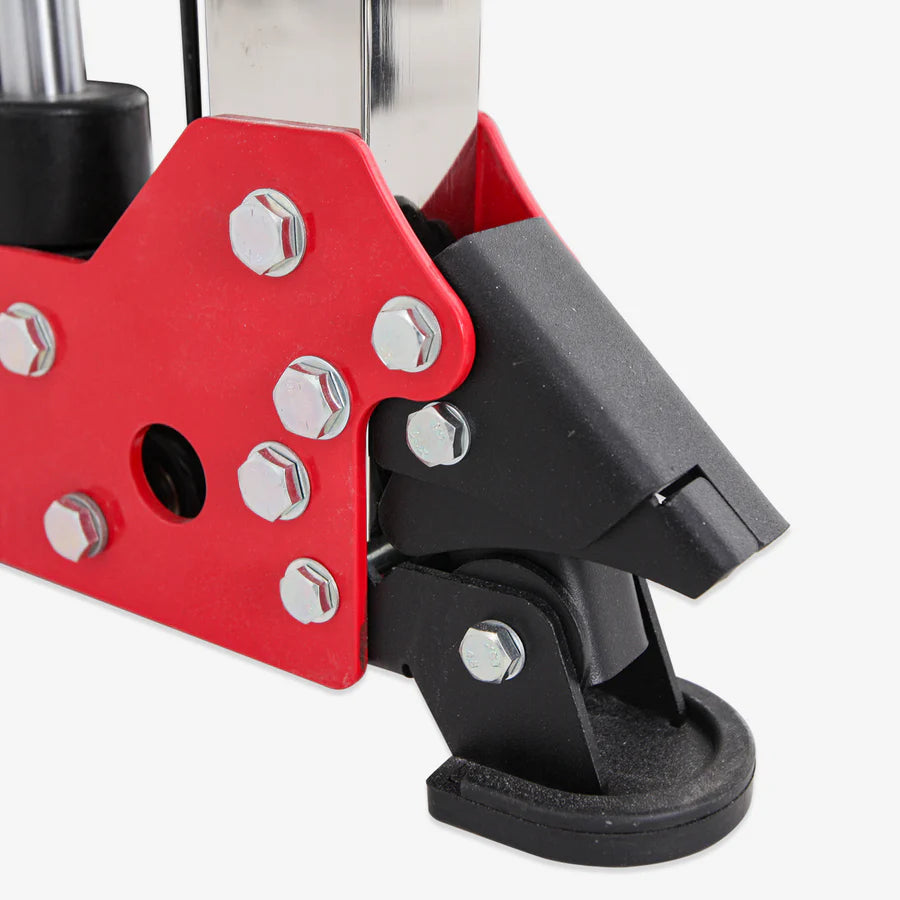 Detail of ALTAS STRENGTH folding Smith Machine AL-3107 showcasing durable hinge mechanism, perfect for compact home gyms.