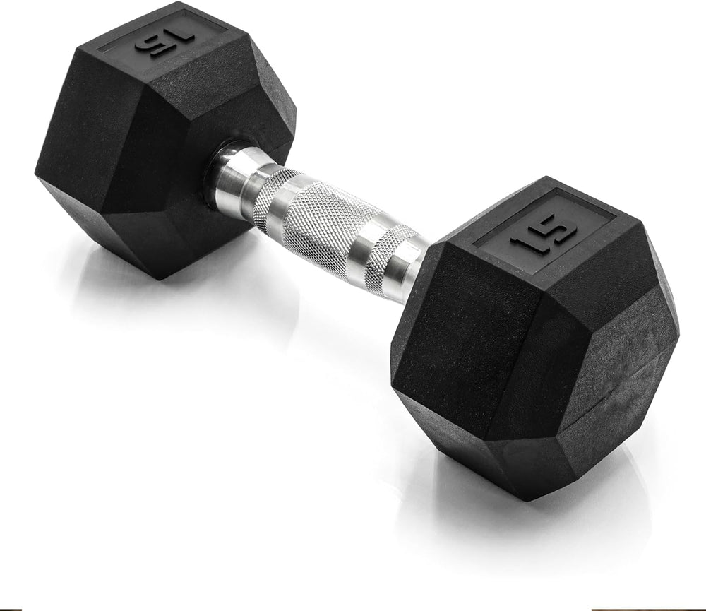 Rubber Hex Dumbbell X-RIVAL for training, perfect for home gym and commercial fitness in Vancouver, durable and stable gym equipment.