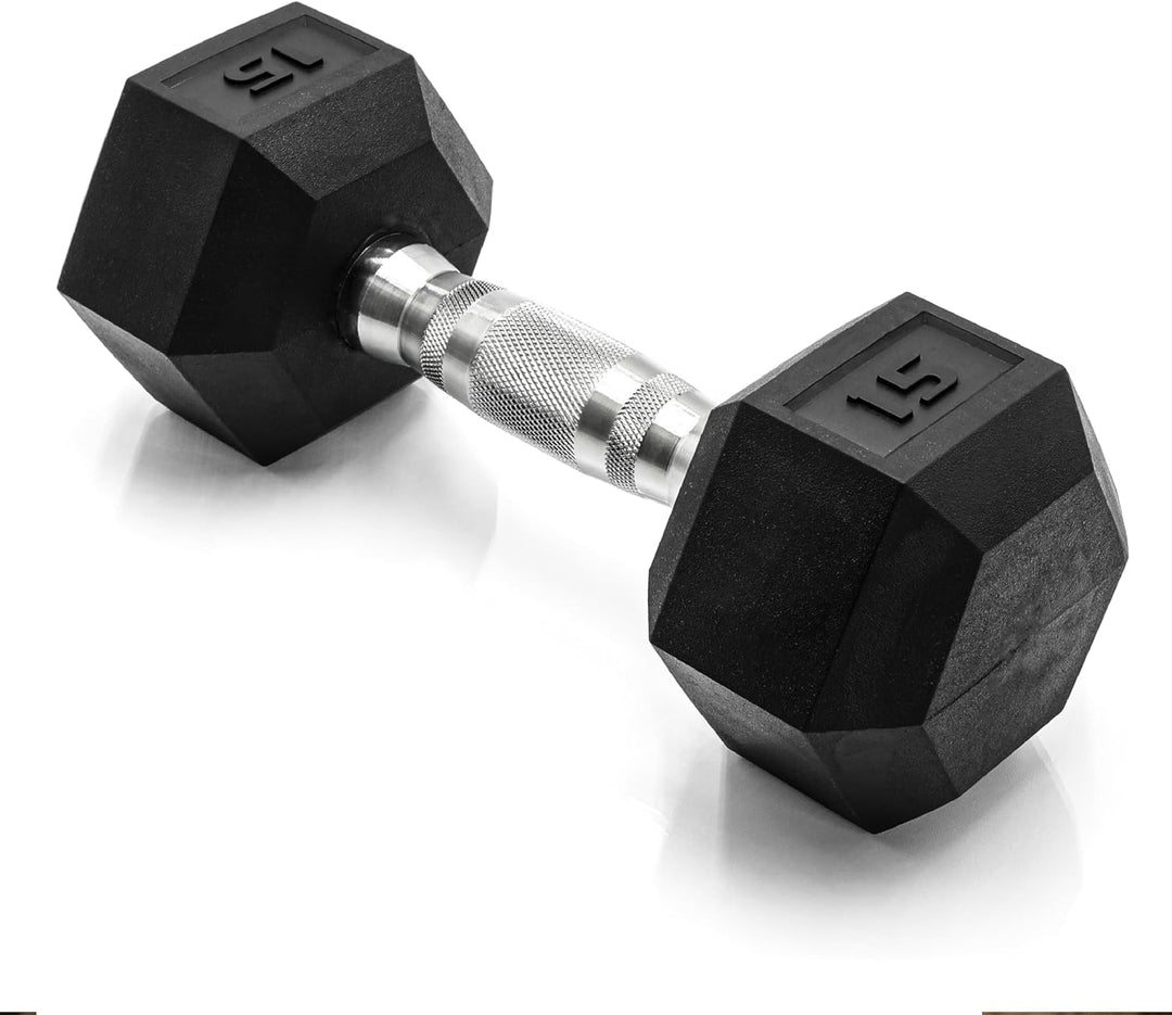 Rubber Hex Dumbbell X-RIVAL for training, perfect for home gym and commercial fitness in Vancouver, durable and stable gym equipment.