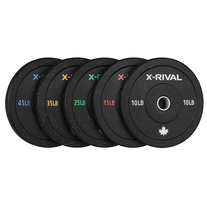 Crumb Bumper Plates Set 260LBS(10lbs,15lbs,25lbs,35lbs,45lbs)X-RIVAL
