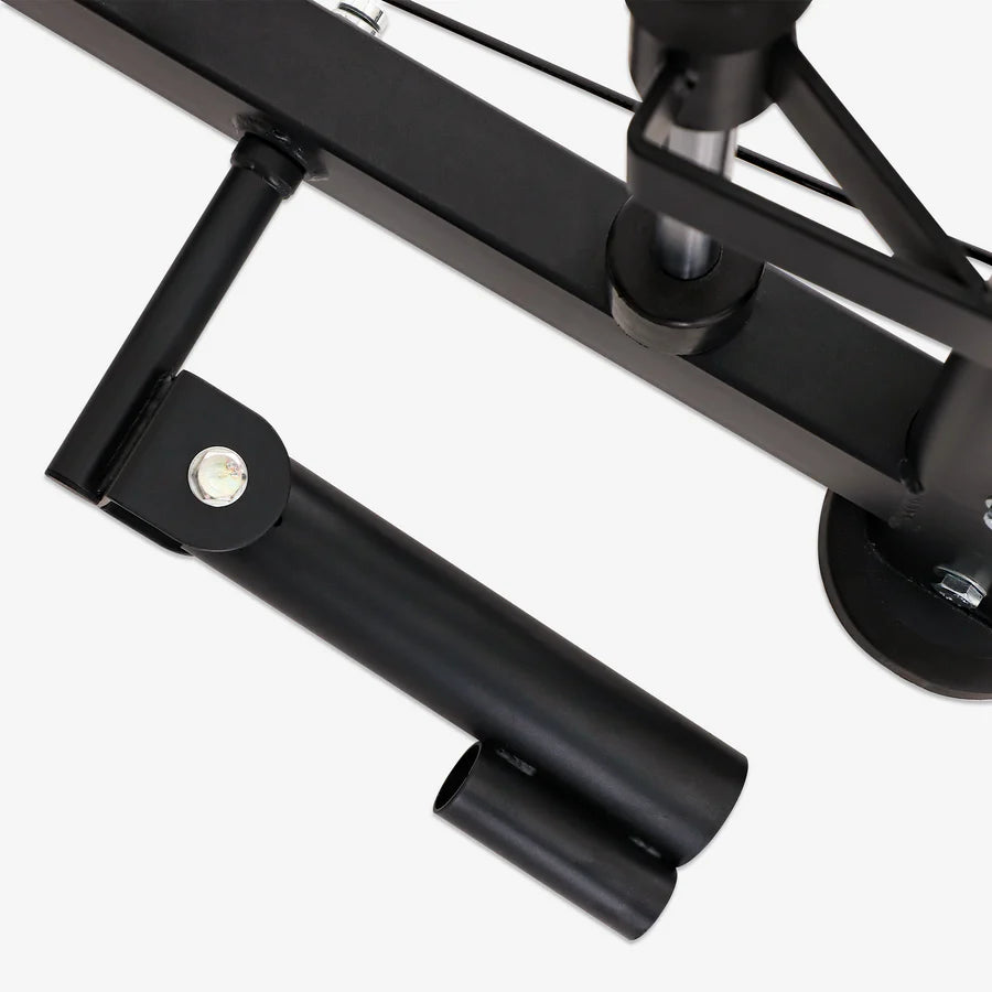 Close-up of Smith Machine locking mechanism, durable construction for safe weightlifting at home or gym workouts in Vancouver.