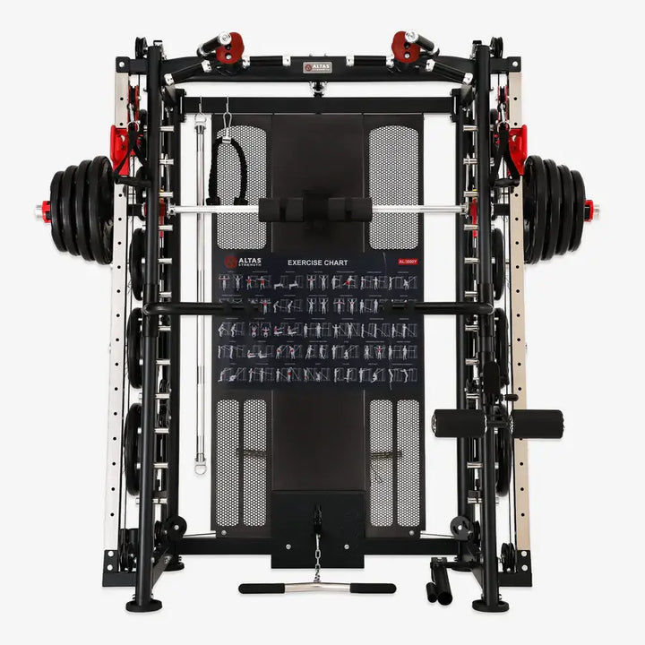 Shop the Altas Strength Multi-Function Smith Machine for your home gym in Vancouver; ideal for weightlifting and fitness training.