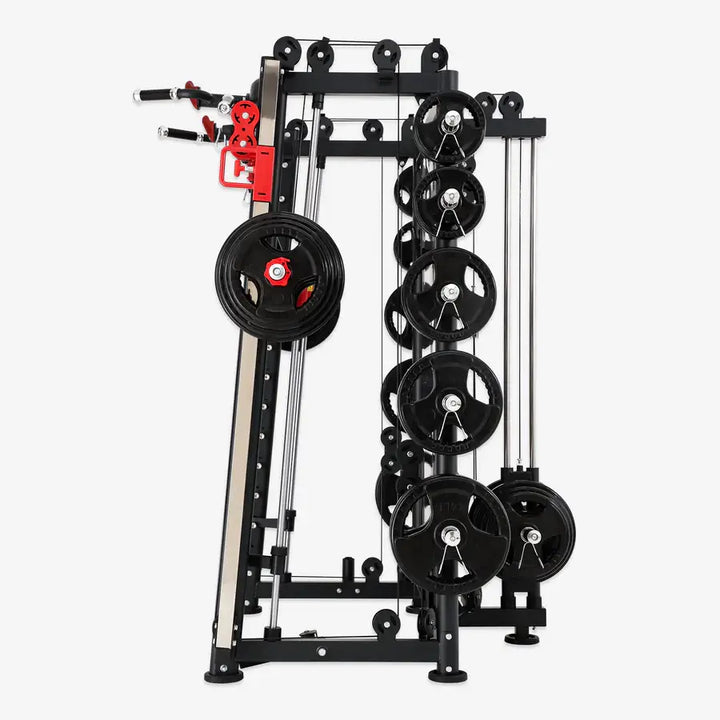 All-steel Smith Machine AL-3000Y with pulley system and weights, perfect for home gym training in Vancouver.