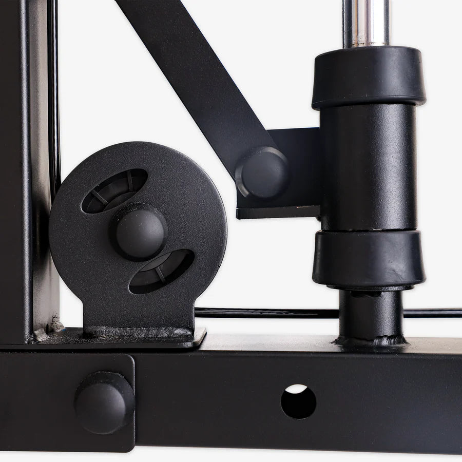 Close-up of the durable pulley system on the Altas Strength Smith Machine AL-3061B for efficient weightlifting workouts.
