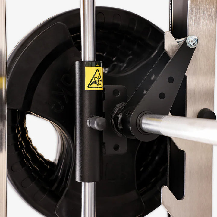 Close-up of Altas Strength Smith Machine AL-3061B weightlifting equipment. Ideal for home gym and commercial fitness in Vancouver.