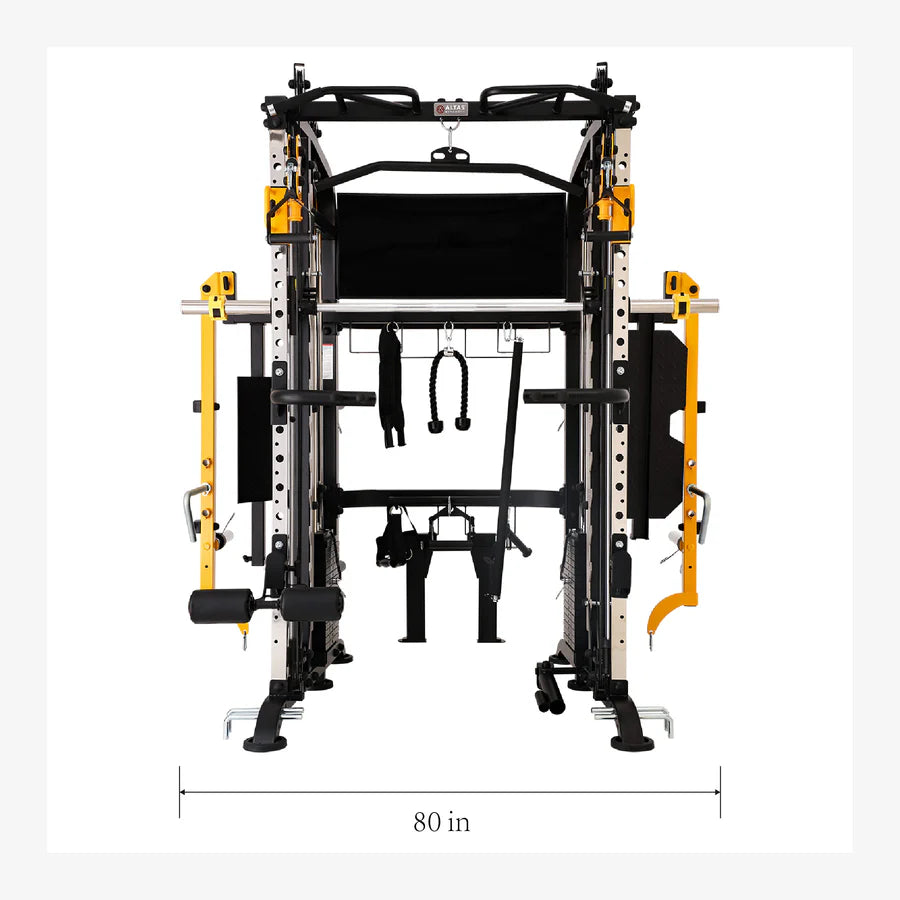 Altas Strength Smith Machine AL-3061B front view for home gym workouts in Vancouver. Durable, versatile gym equipment.