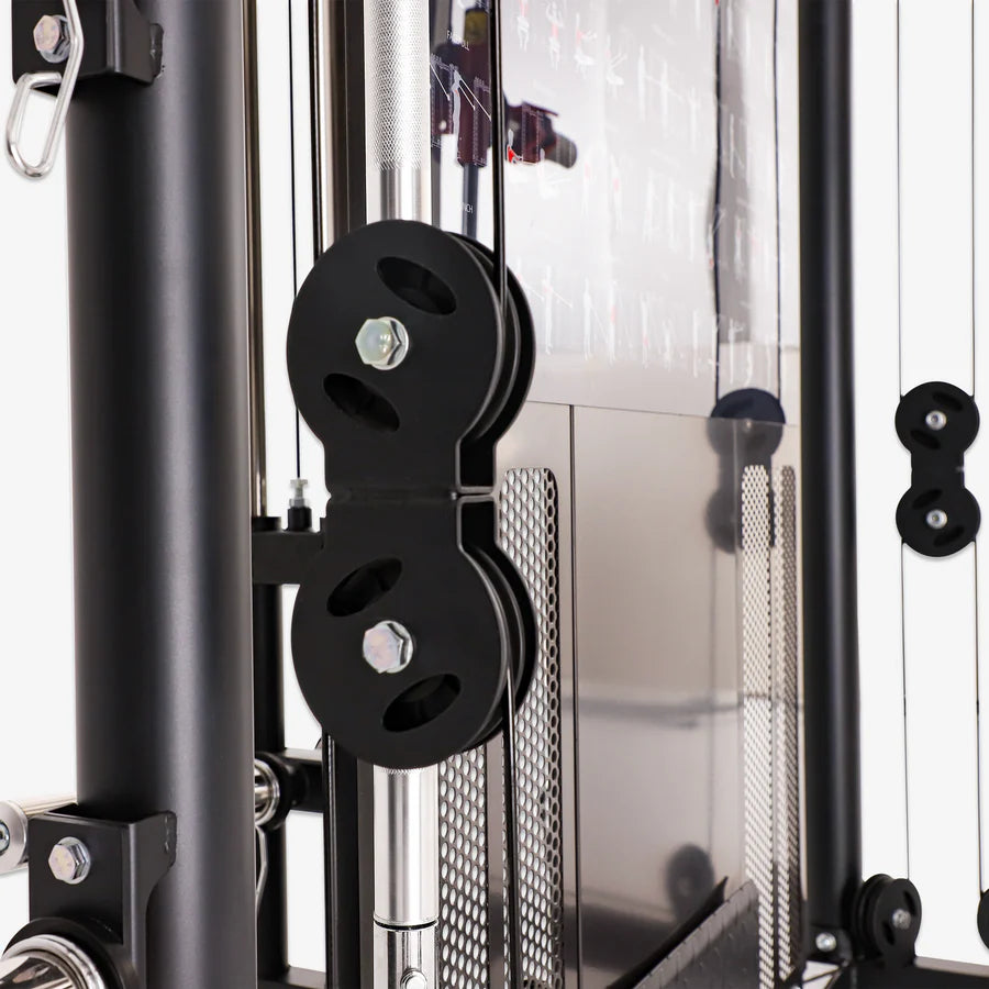 Explore the durable pulley system of the Altas Strength Smith Machine, ideal for home gym workouts in Vancouver.