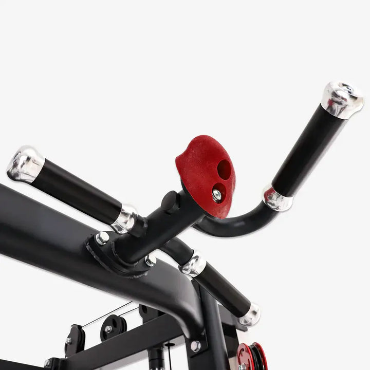 Close-up of the durable handles on the Altas Strength Multi-Function Smith Machine for intense workouts.