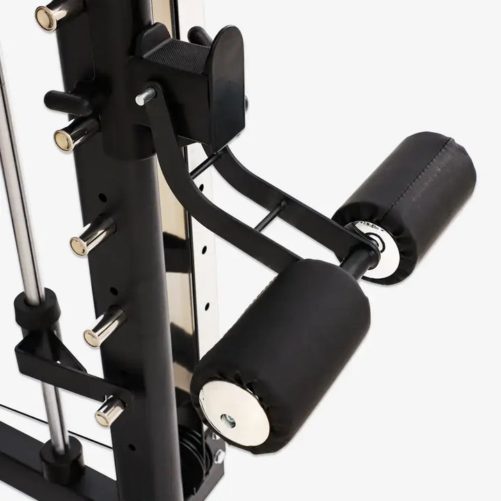 Close-up of the pulley system on the Altas Strength AL-3000Y Smith machine for home gym workouts.