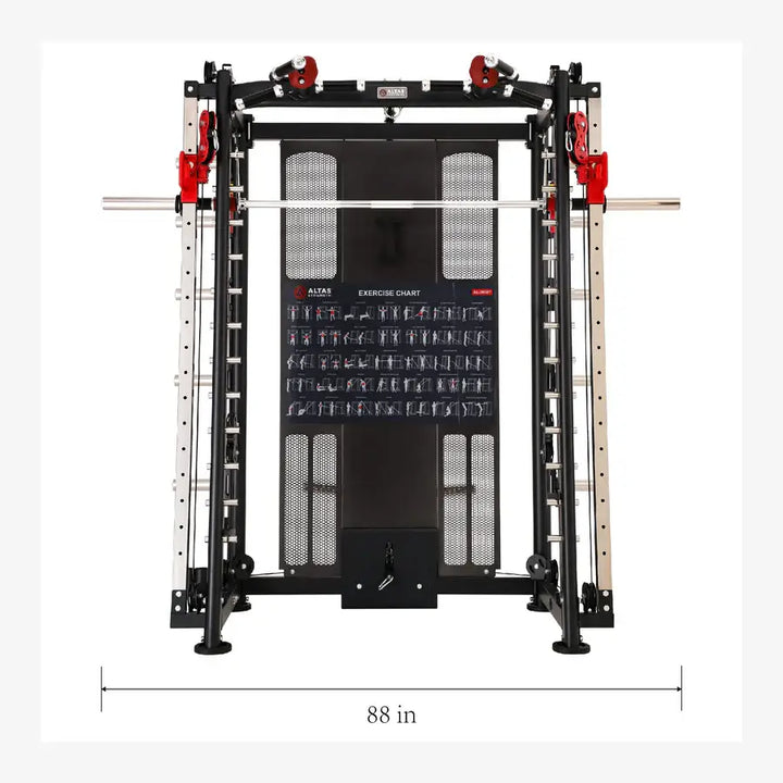 Altas Strength Smith Machine AL-3000Y with pulleys, adjustable for versatile home gym workouts in Vancouver.