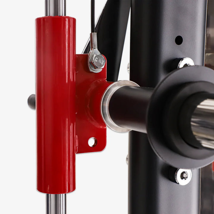 Close-up of the durable pulley system on Altas Strength Multi-Function Smith Machine, perfect for Vancouver home gyms.