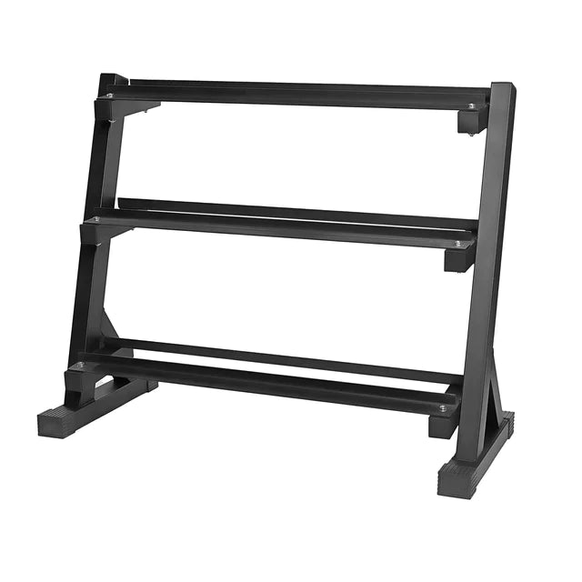 Shop the X-RIVAL 3-Tier Dumbbell Rack, perfect for home gyms in Vancouver. Maximize space with this sturdy weightlifting equipment.