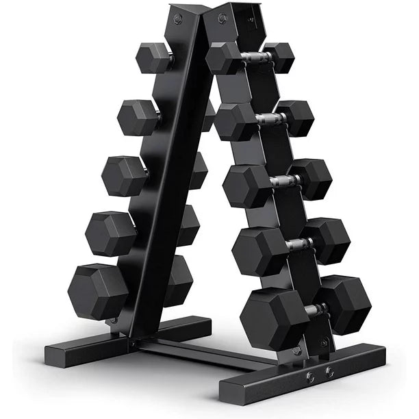 5-30lbs hex dumbbell set with rack, perfect for home gym workouts in Vancouver, available for pre-order from X-Rival Fitness.