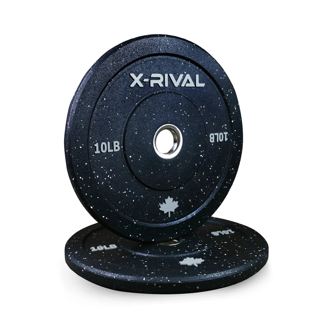 Shop eco-friendly X-RIVAL 10LB Crumb Bumper Plates for your gym equipment in Vancouver. Perfect for weightlifting and training.