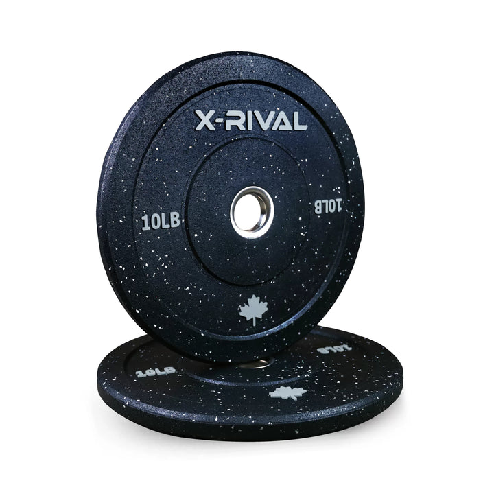 Shop eco-friendly X-RIVAL 10LB Crumb Bumper Plates for your gym equipment in Vancouver. Perfect for weightlifting and training.