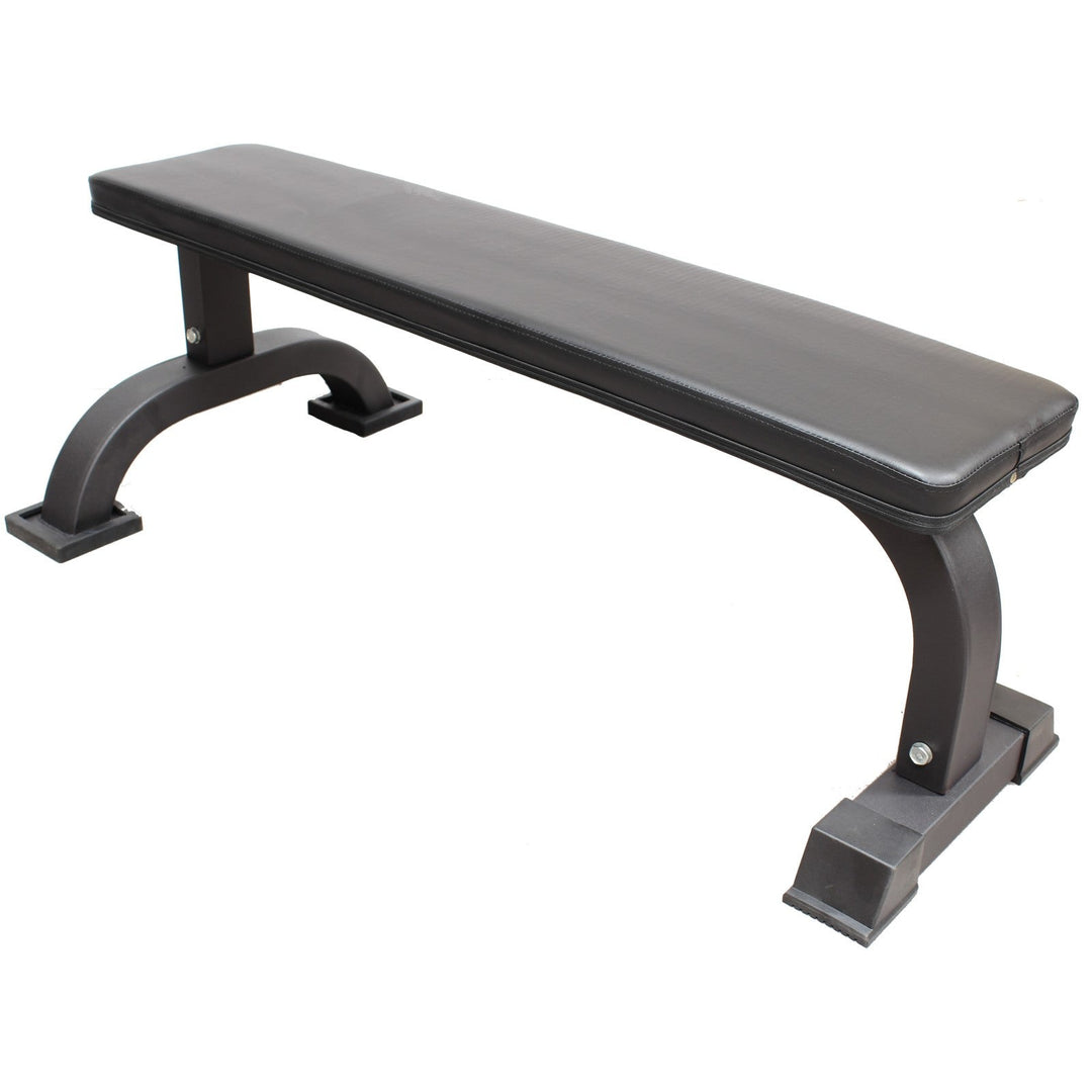 Flat bench press for strength training; ideal for home gyms in Vancouver and commercial fitness settings.